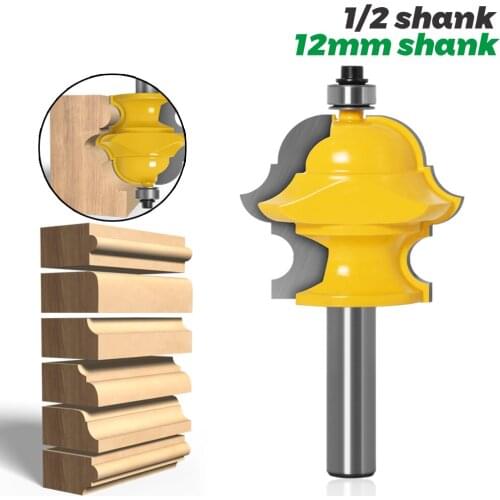 1pc 12mm OR 1/2 Inch Shank Magic cutter Architectural Molding Line Router Bit Woodworking Crown Milling Cutter for Wood Bit Face