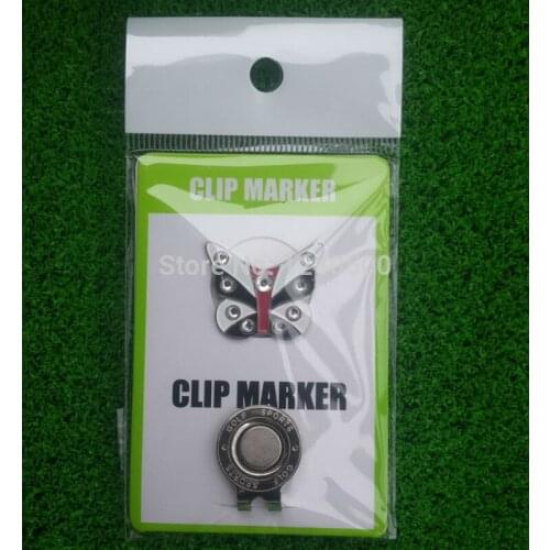 1 pcs Golf Marker Alloy Professional New Butterfly Golf Ball Mark plus Golf Hat Clip, 4 colors Drop Ship