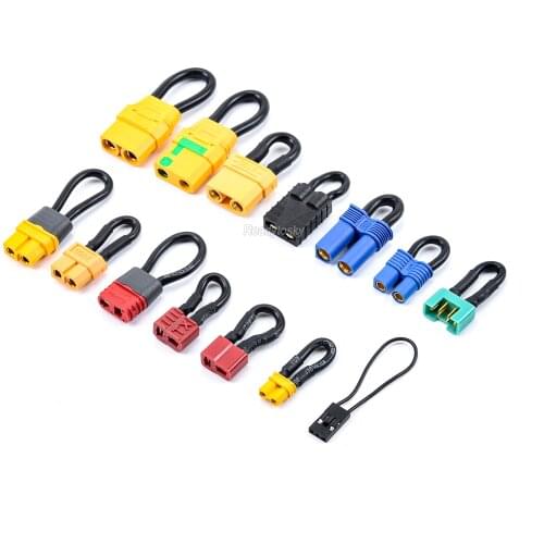 1Pcs Bind Plug Loop Connector Short Circut battery Jumper Cable with Deans XT30 XT60 XT90 XT90S EC3 EC5 Traxxas JR MPX Plug