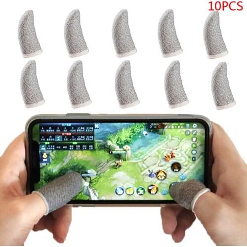 10pcs Breathable Game Controller Finger Cover Sweat Proof Non-Scratch Touch Screen Gaming Finger Thumb Sleeve Gloves