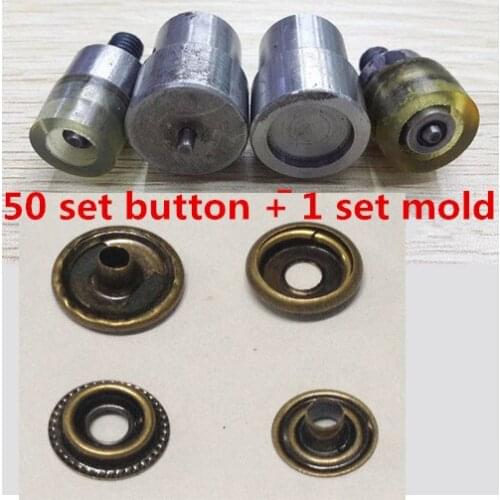 201 Metal Snap Button Mold/Tools / Dies For Handmade Press Machines Manual Install +50pcs metal Snap button