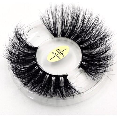 25mm 5D 17 Long Fluffy Mink Lashes Natural Thick 3D Real Mink Lashes 25mm 6D Eyelashes Dramatic Lashes Extension
