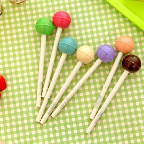 36 pcs/Lot Novelty color Lollipop pens ballpoint 0.5mm Black ink for writing signature Stationery Office School supplies F921