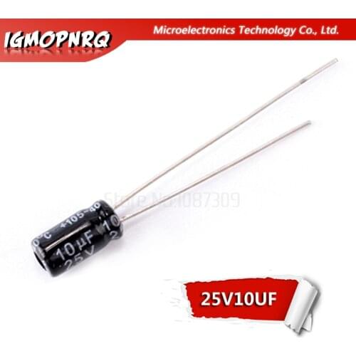 50pcs 25V10UF 4*7mm 10UF 25V 4*7 Electrolytic capacitor new original
