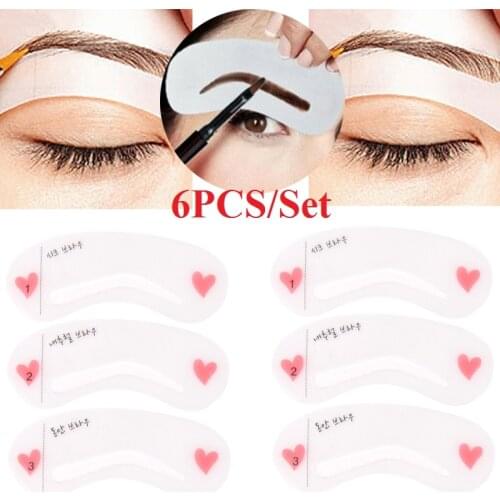 6PCS Grooming Eyebrow Stencil Kit Makeup Tools DIY Beauty Eyebrow Template Stencil For Women Beauty Tools Accessories