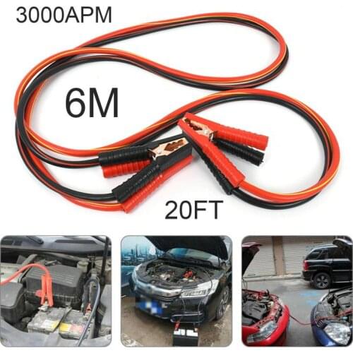 3000AMP Booster Cables 0 Gauge Jumper Leads 20FT Heavy Duty Car Van Clamps Start Emergency Start Line