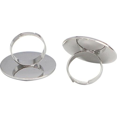 Beadsnice ID38859smt17 Brass Ring Setting fit 25mm Ring Blanks Adjustable Rings for Jewelry Making Pad Ring Blanks