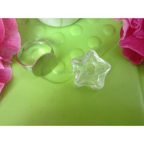Free shipping !! 30sets 20MM Star Bubble Liquid Rings,glass bubble rings,Globe Bottle Rings,glass globe rings