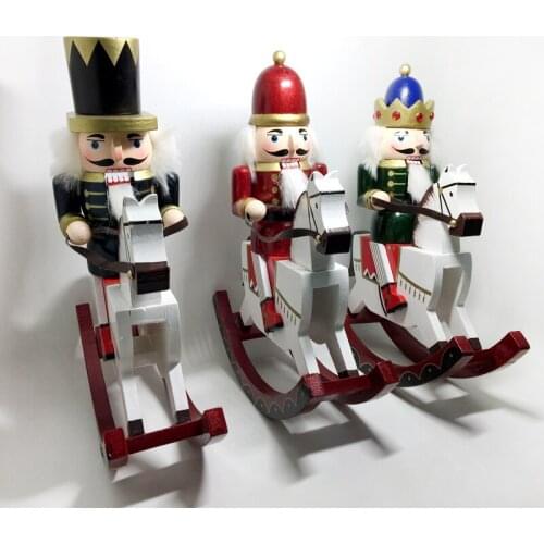 Free shipping 30cm hardcover knight rocking walnut nutcracker puppet ha,Movable doll puppets children Christmas gift,Ht112