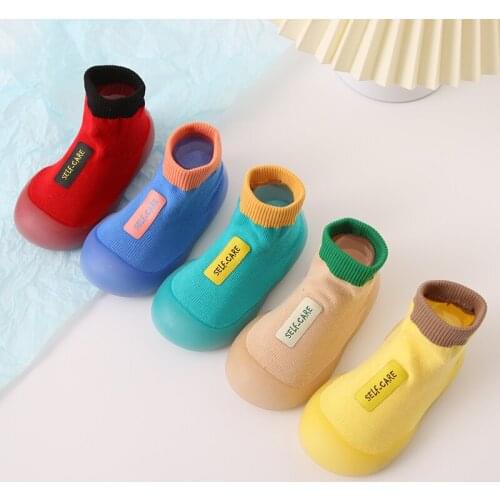 Newborn Baby Infant First Walkers Toddler Walkers Boys Girls Rubber Soft Sole Floor Shoes Booties Anti-Slip Unisex Socks Walkers