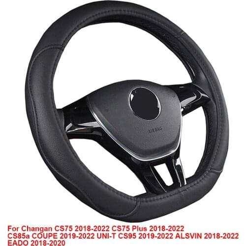 Car Steering Wheel Cover D Shape For Changan CS75 CS75 Plus ALSVIN 2018-2022 CS85 COUPE UNI-T CS95 2019-2022 EADO 2018-2020