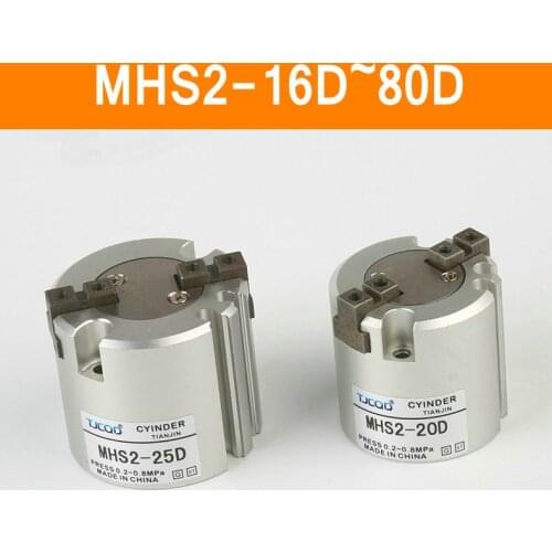 MHS2 16D 20D 25D 32D 40D 50D 63D 80D Parallel Style Air Gripper 2 Finger SMC Type Rotating Double Act Jaw Cylinder Bore 16-80mm