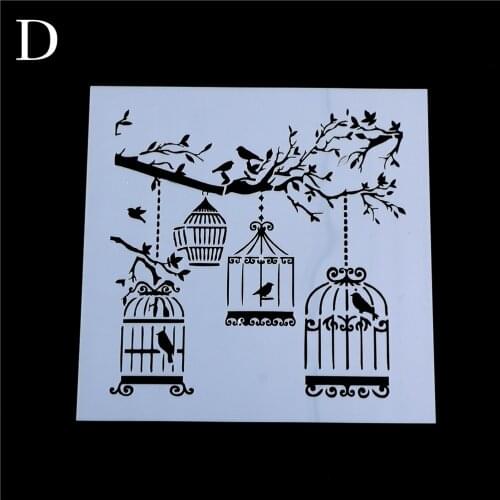 DIY Craft Layering cage tree brids Stencils For Wall Painting Scrapbooking Album Decorative Paper Cards