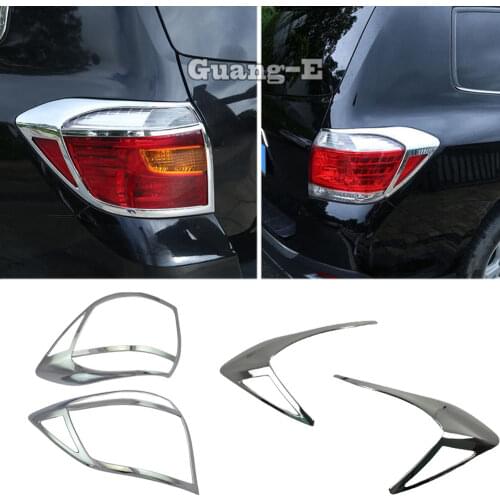 For Toyota Highlander 2008 2009 2010 2011 2012 2013 2014 car body Rear tail back Light lamp frame stick chrome ABS cover trim