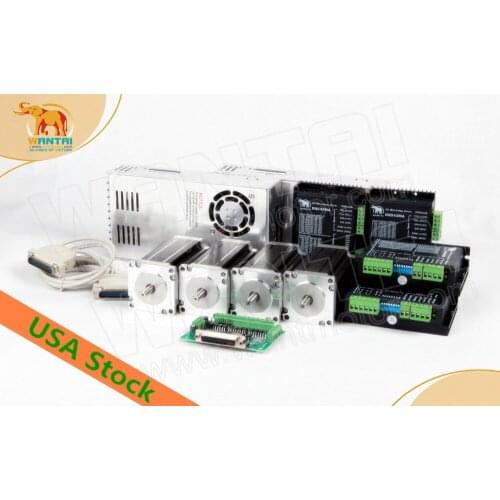 Ship From USA! Wantai 4Axis Nema23 Stepper Motor WT57STH115-4204A 425oz-in 4.2A Single Shaft+Driver DQ542MA 4.2A Engraver