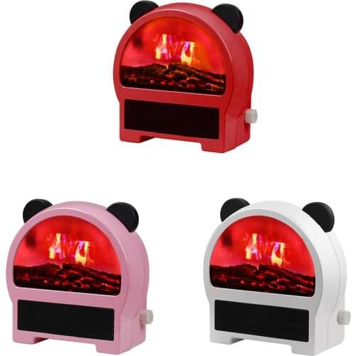 Electric Heater Mini 3 Speeds Adjustable 3D Flame 3 Temperature Adjustable Flame Retardant Shell Safe Space Heater