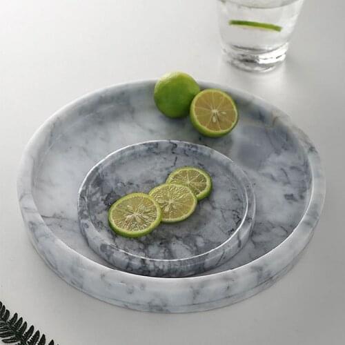 European 5.5inch Natural Marble Plate Dish Dessert Plates Porcelain Fish Plate Jewelery Display Sundries Storage Tray