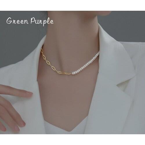 Green Purple Pearl Necklaces For Women