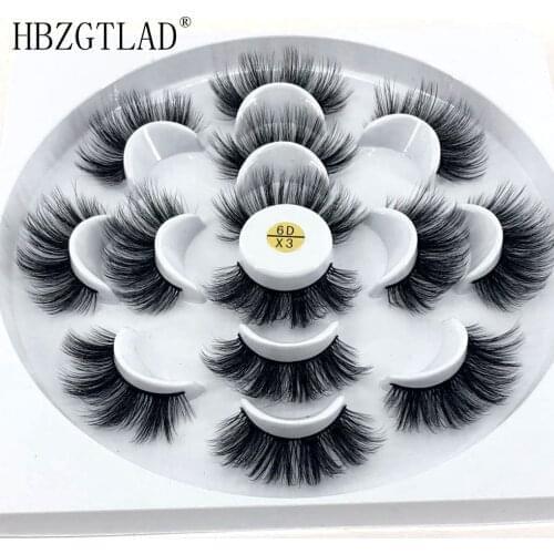 HBZGTLAD New 7 pairs natural false eyelashes fake lashes long makeup 3d mink lashes eyelash extension mink eyelashes for beauty