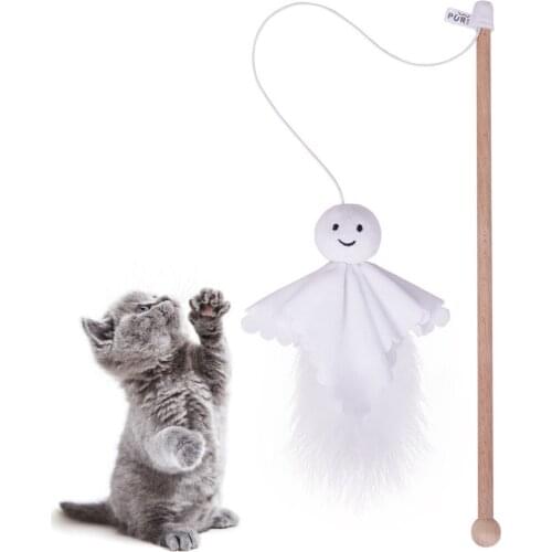 Legendog Pet Teaser Toys Cat Wand Toy Funny Bouncy Kitten Teaser Toy Cat Catnip With Fake Feather Interactive Toys Pet Supplies