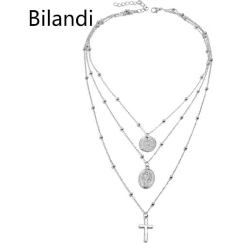 Hot-selling Brand Jewelry Fashion Metal Multi-layer Necklace Punk Street Pat Necklace Student Accessories