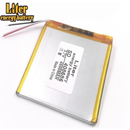 3 line 3.7V 4500mAh 408686 Lithium Polymer Li-Po li ion Rechargeable Battery cells For Mp3 MP4 MP5