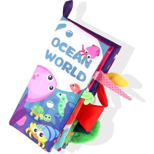 Soft Bath Books Fabric Soft Baby Cloth Books, Early Education Book, Baby Crib Books for Toddler Interactive Toy