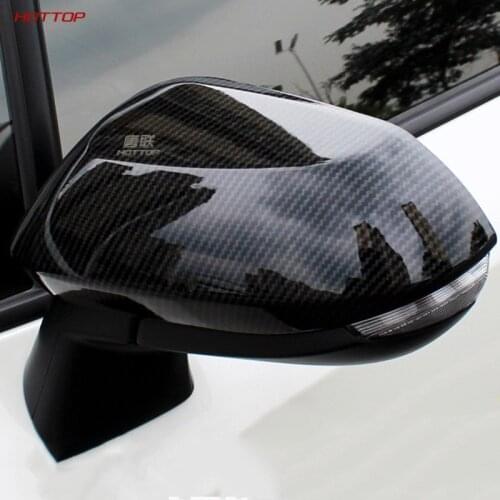 For Toyota Corolla Hatchback 2019 2020 Carbon Fiber Texture Door Rear View Mirror Back Cover Trim 2pcs