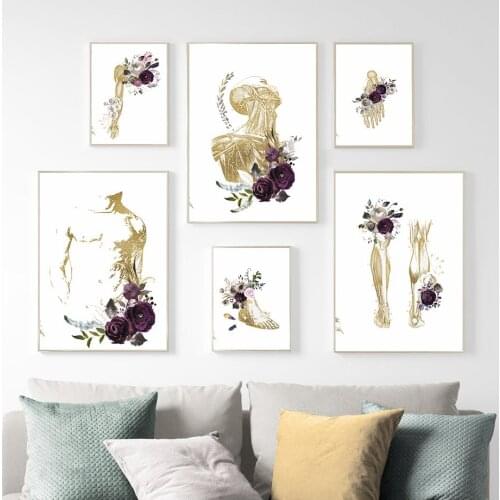Arm Leg Feet Body Muscles Nerve Tissue Flower Wall Art Canvas Painting Posters And Prints Wall Pictures For Surgeon Office Decor