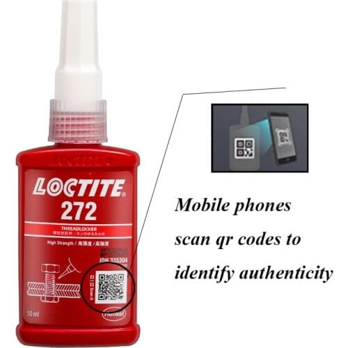 New Loctite 272 Screw Locking Glue Sealing Threadlocking Agent High Strength Viscosity Anaerobic Adhesive Thread Sealant 50ml