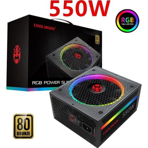 New Original PSU For COOLMOON Full Modular 80plus Gold PC Game Mute Power Supply RGB 750W