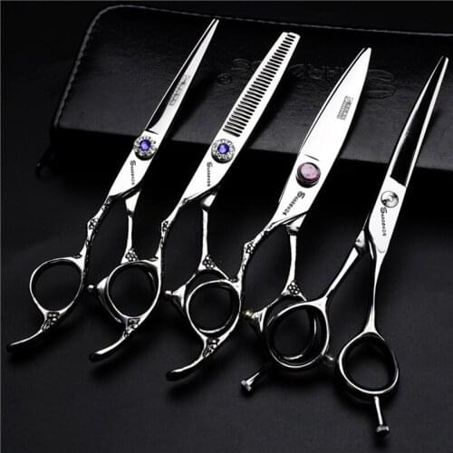 Chunker scissors Professional hairdressing scissors for hairdressers or barbers 6.0 440c thinning scissors for left-handers fine