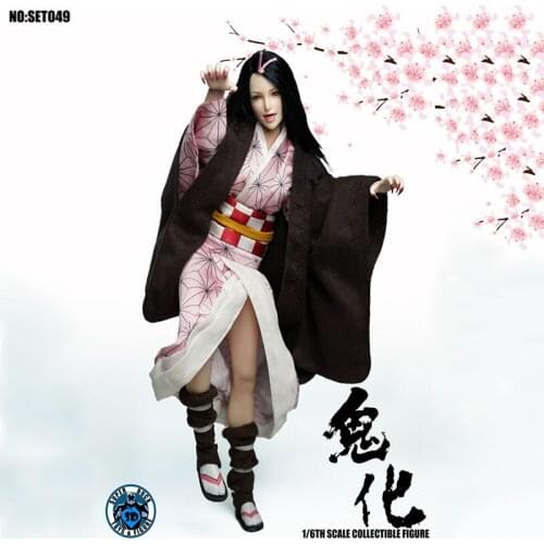 SUPER DUCK SET049 1/6 COSPLAY Oni Girl Clothes With Head Fit 12" PH TBL Figure Model