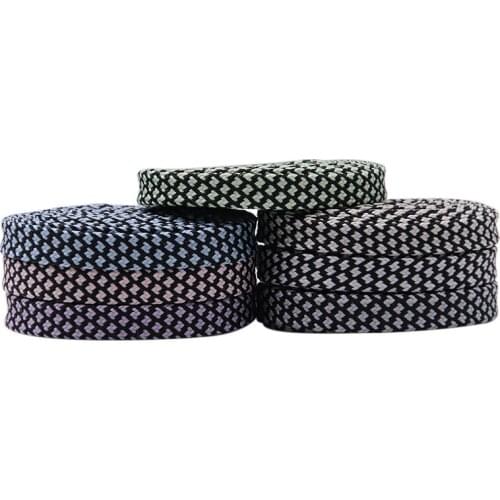 Official Weiou Premium 7MM Brightly Neon Lace Glow In The Dark Staggered Flat Luminous Shoelaces Luxury For Custom Drop Shipping