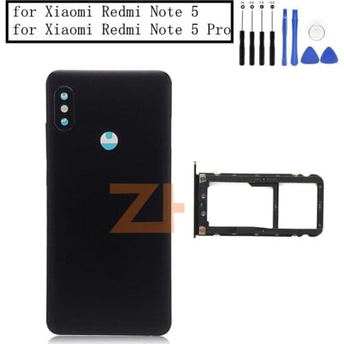 Original For Xiaomi Redmi Note 5/ Note 5 Pro Battery Back Cover Rear Door Housing + Side Key Card Tray Holder Replacement Parts