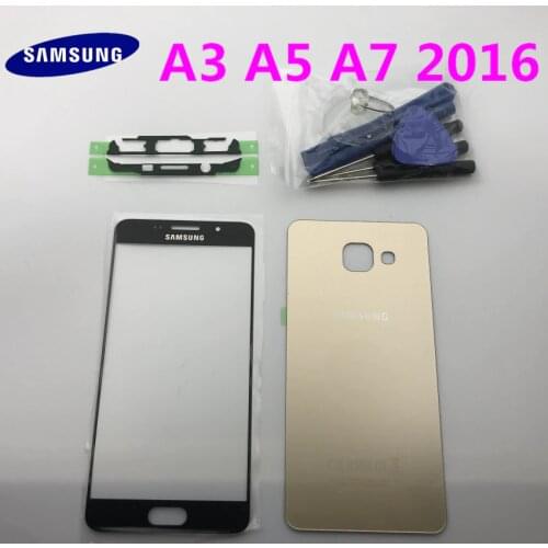 Full Housing Cover Case Battery Cover+front glass with Top frame glue sticker For Samsung Galaxy A3 A310 A5 A510 A7 A710 2017