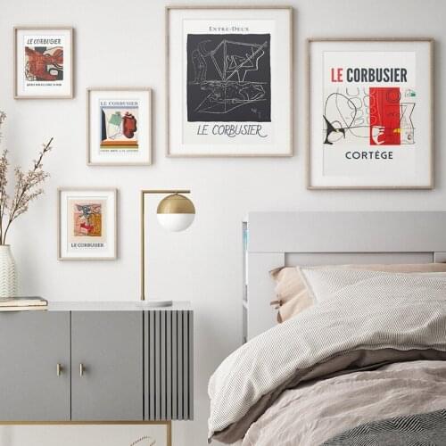 Abstract Vintage Print French Le Corbusier Exhibition Poster Wall Art Canvas Painting Gallery Picture Home Decor for Living Room