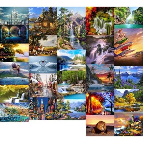 R15401 landscape hut cross stitch kit people 18ct 14ct 11ct count print canvas stitches embroidery DIY handmade needlework