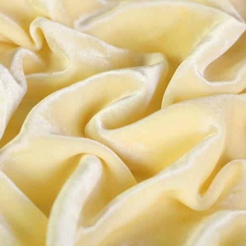 Silk Velvet Fabric 40 momme 140cm Width 55" Elegant Evening Dress Material Light Yellow