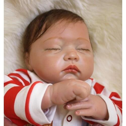 Sudoll About 20" Reborn Soft Silicone Vinyl Doll Handmade Lifelike Newborn BB Close Eyes Doll