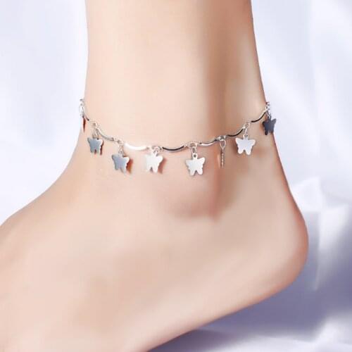 Simple Style Thin Anklets Stars Cross Butterfly Bells Beads Pendants Geometric Anklets Charm Female Ankle Accessories For Women