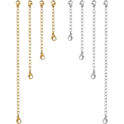 Stainless Steel Extension Tail Chain Spring Fastener Tail Lengthening DIY Chain Hardware Fittings Jewelry Mounts Making Supplies