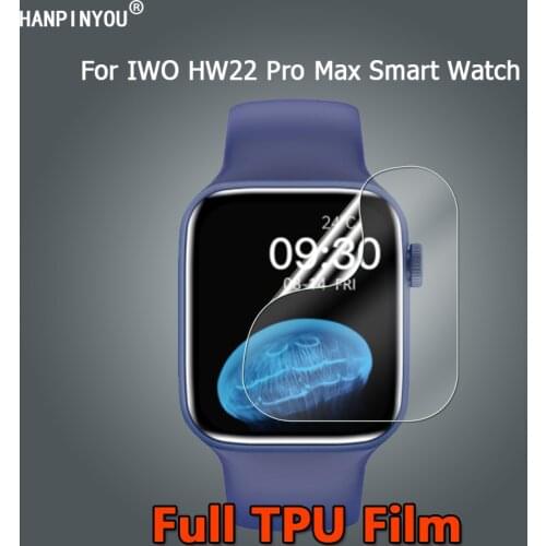 For IWO HW22 Pro Max 44mm 1.78 Inch Smart Watch Ultra Clear Slim Soft TPU Hydrogel Film Screen Protector -Not Tempered Glass