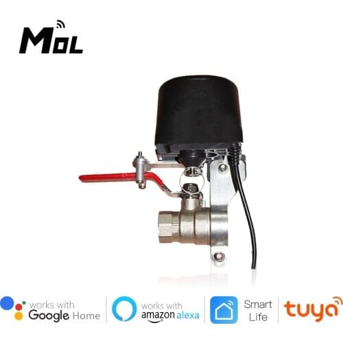 MOL Tuya Wifi Smart Valve Controller For Water Gas Pipeline Auto Shut ON Off Compatible With Alexa Google Assistant SmartLife