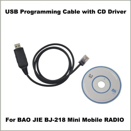 Hot Sale USB Programming Cable 8 pin RJ45 with CD Drive for Baojie BJ-218 mini Mobile Car Radio Transceiver