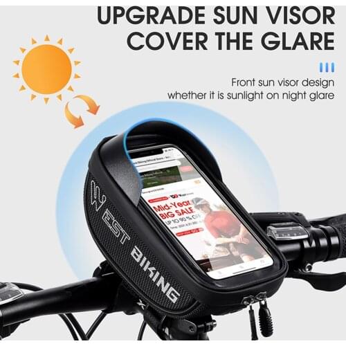 6.7 Inch Touch Screen Bicycle Bags,MTB Cycling Bike Head Tube Bag,Bicycle Handlebar Cell Mobile Phone Bag Case Holder For Bike
