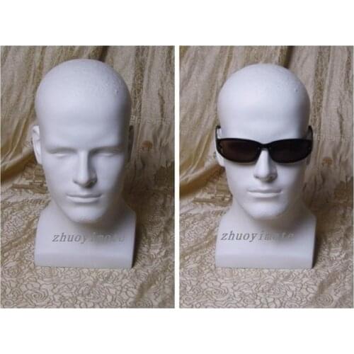 High quality realistic fiberglass male mannequin dummy head for hat/ wig/ headphones/mask display manikin heads