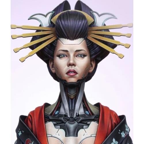 1/10 Resin Figure Mechanical Geisha Goddess Resin Soldier Bust Like Soldier Model Unmounted and uncolored Fub002