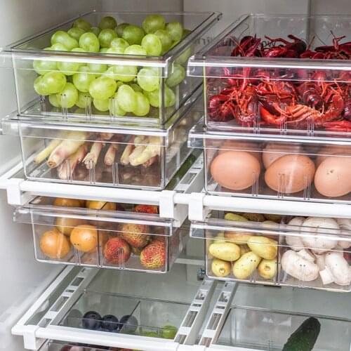 1/4/8 Refrigerator Drawer Rackless Food Storage Box Compartment Multi-function Drawer Storage Box Organizer for Refrigerator