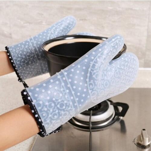 1pc Thicken Oven BBQ Glove Food Grade Heat Resistant Silicone Kitchen Utensil Barbecue Oven Mitts Kitchen Tool